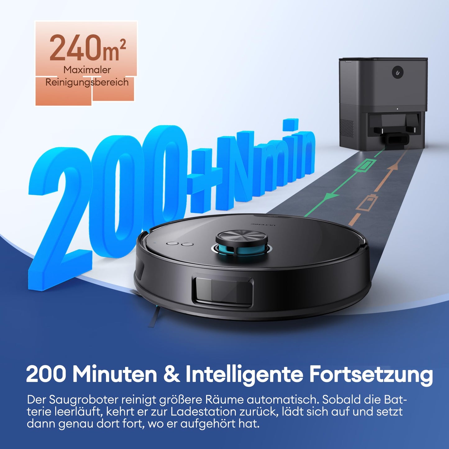 Ultenic Saugroboter mit Wischfunktion, 10000Pa mit Absaugstation