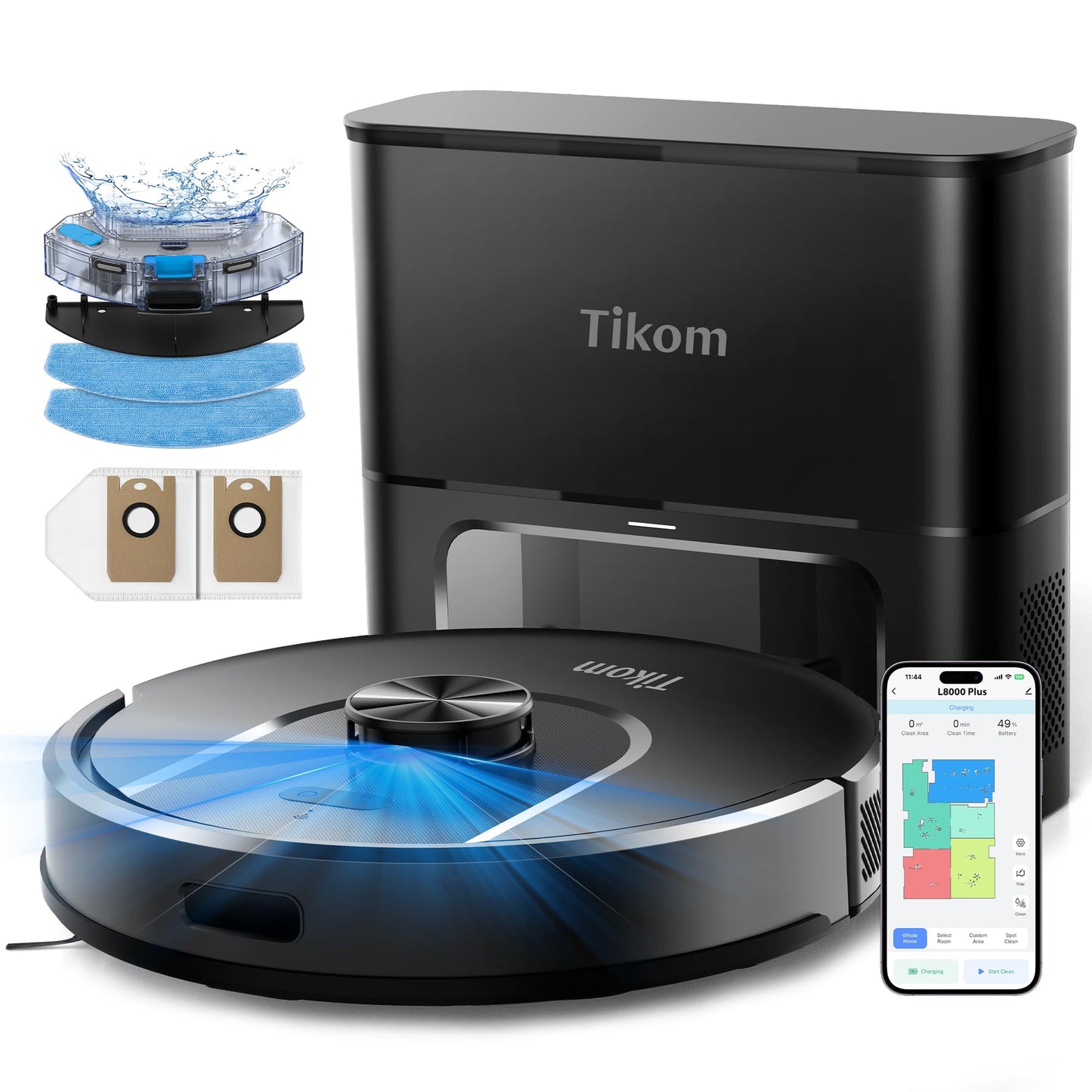 Tikom L8000 Plus Saugroboter mit Wischfunktion, 6000Pa
