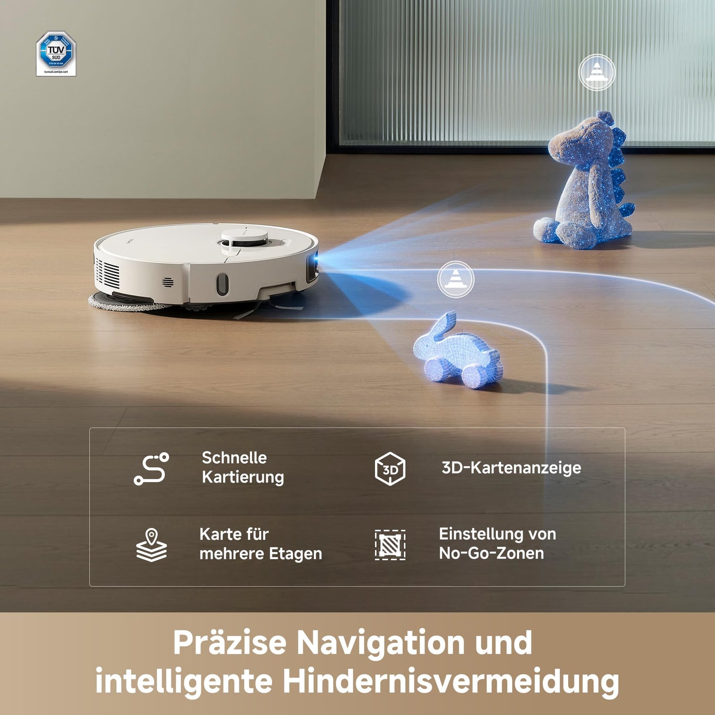 Dreame L10s Ultra Gen 3 Saugroboter mit Wischfunktion, 25000 Pa