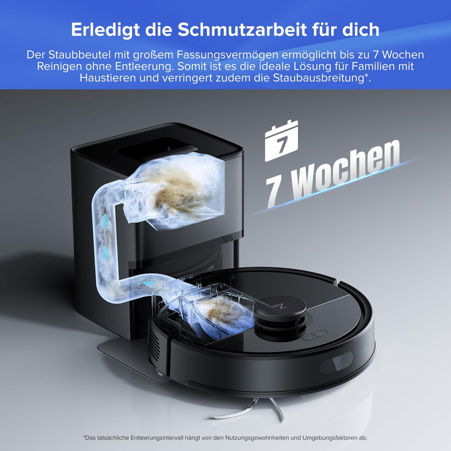 Roborock Q7 L5+ Saugroboter mit Staubentleerung, 8000 Pa Schwarz