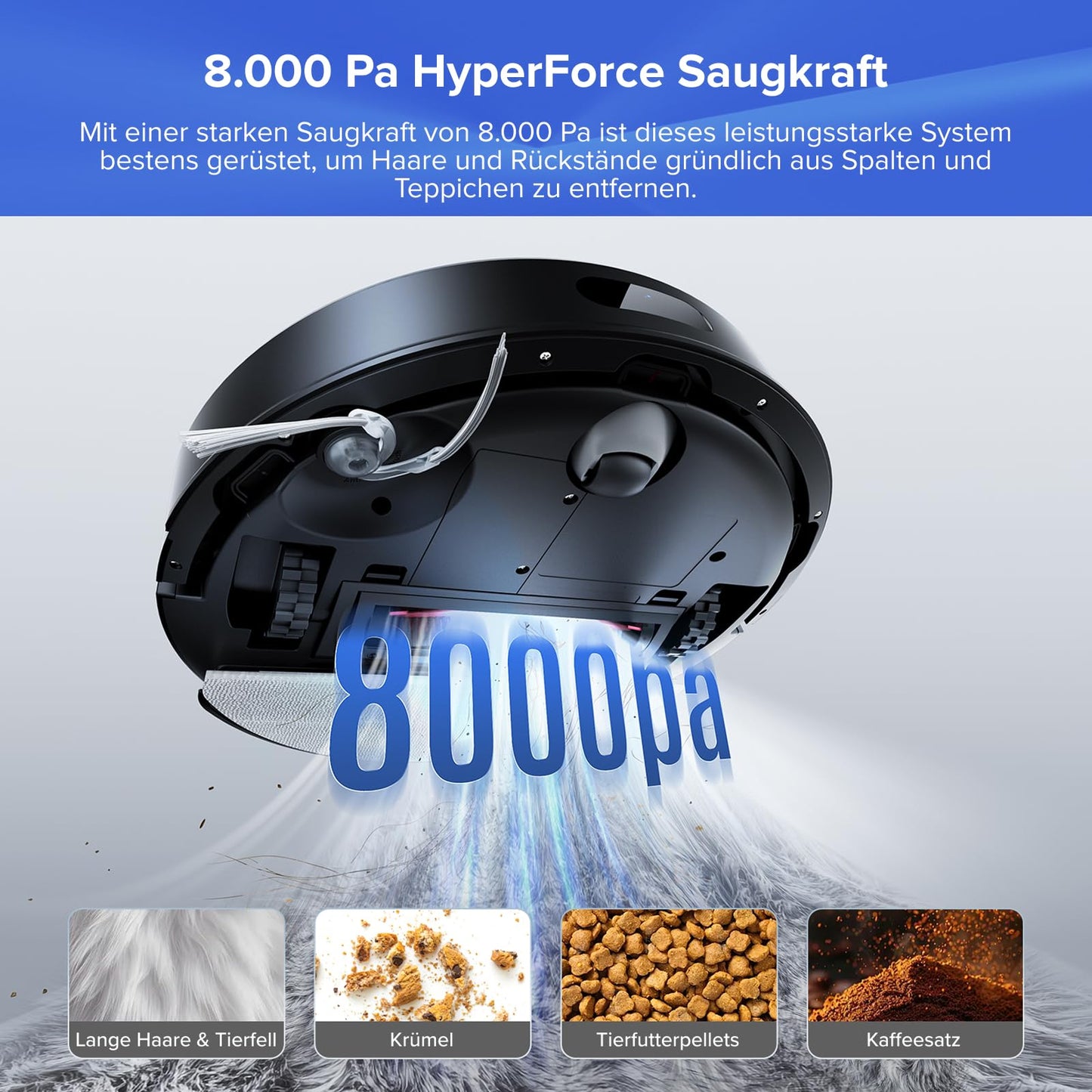 Roborock Q7 L5+ Saugroboter mit Staubentleerung, 8000 Pa Schwarz