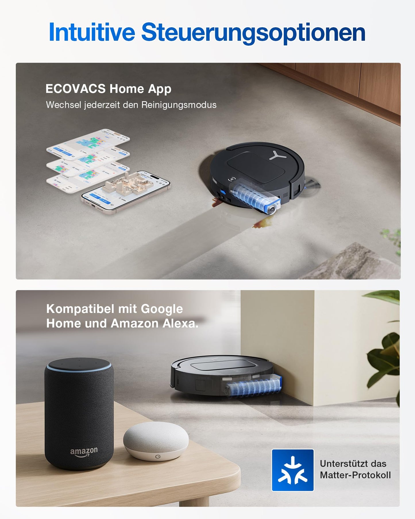 ECOVACS DEEBOT T80 Omni Saugroboter mit Wischfunktion, 18000 Pa