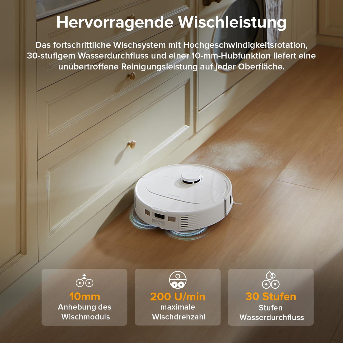 Roborock Qrevo Serie Saugroboter mit Wischfunktion, 8000Pa Weiß