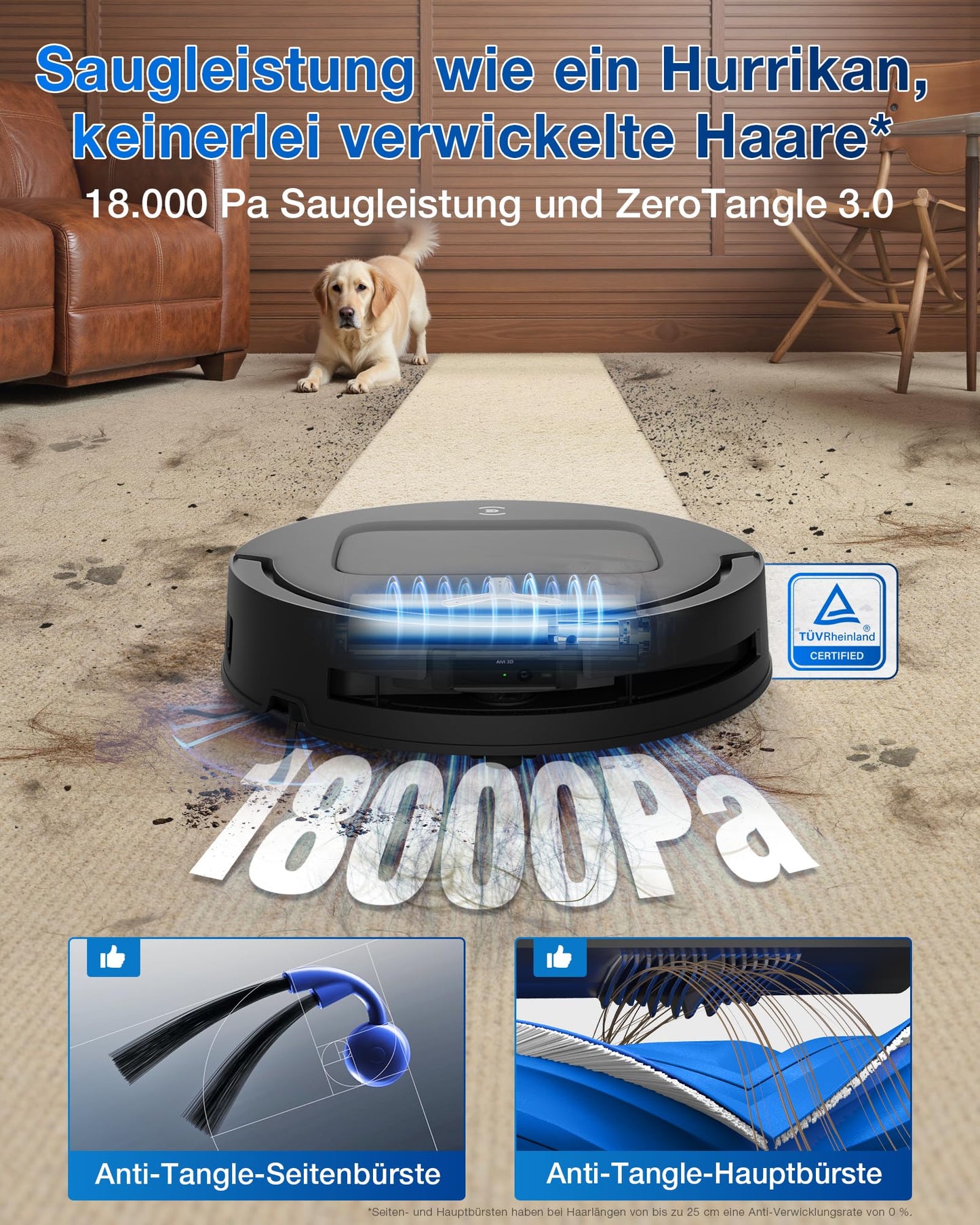 ECOVACS DEEBOT T80 Omni Saugroboter mit Wischfunktion, 18000 Pa