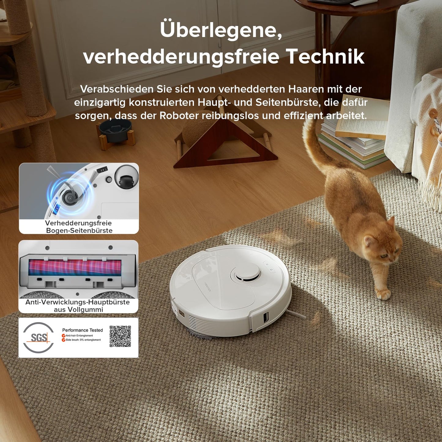 Roborock Qrevo Serie Saugroboter mit Wischfunktion, 8000Pa Weiß