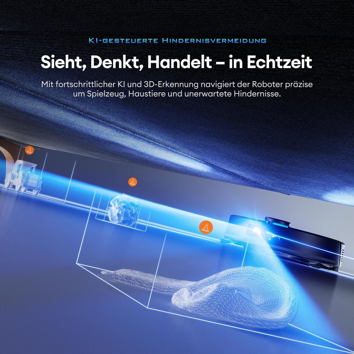 Ultenic Saugroboter mit Wischfunktion, 10000Pa mit Absaugstation