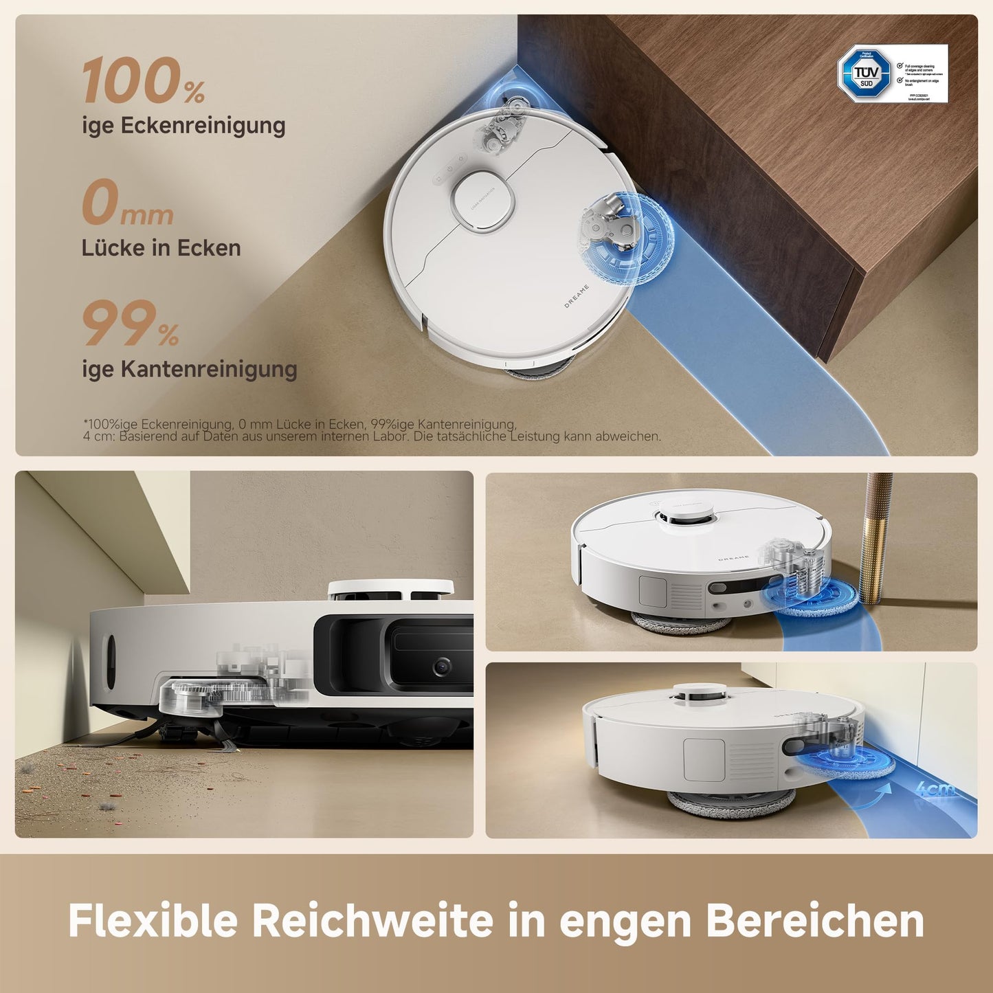 Dreame L10s Ultra Gen 3 Saugroboter mit Wischfunktion, 25000 Pa