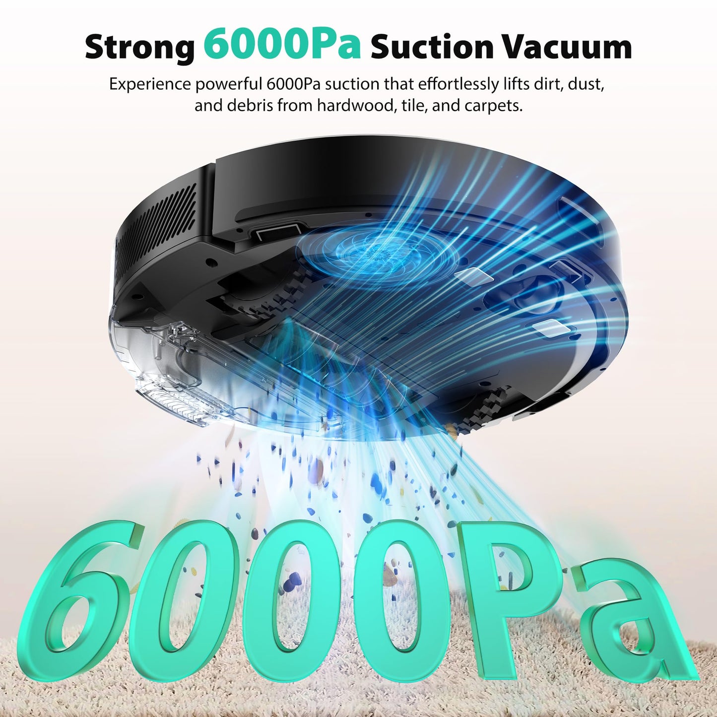 Tikom L8000 Plus Saugroboter mit Wischfunktion, 6000Pa