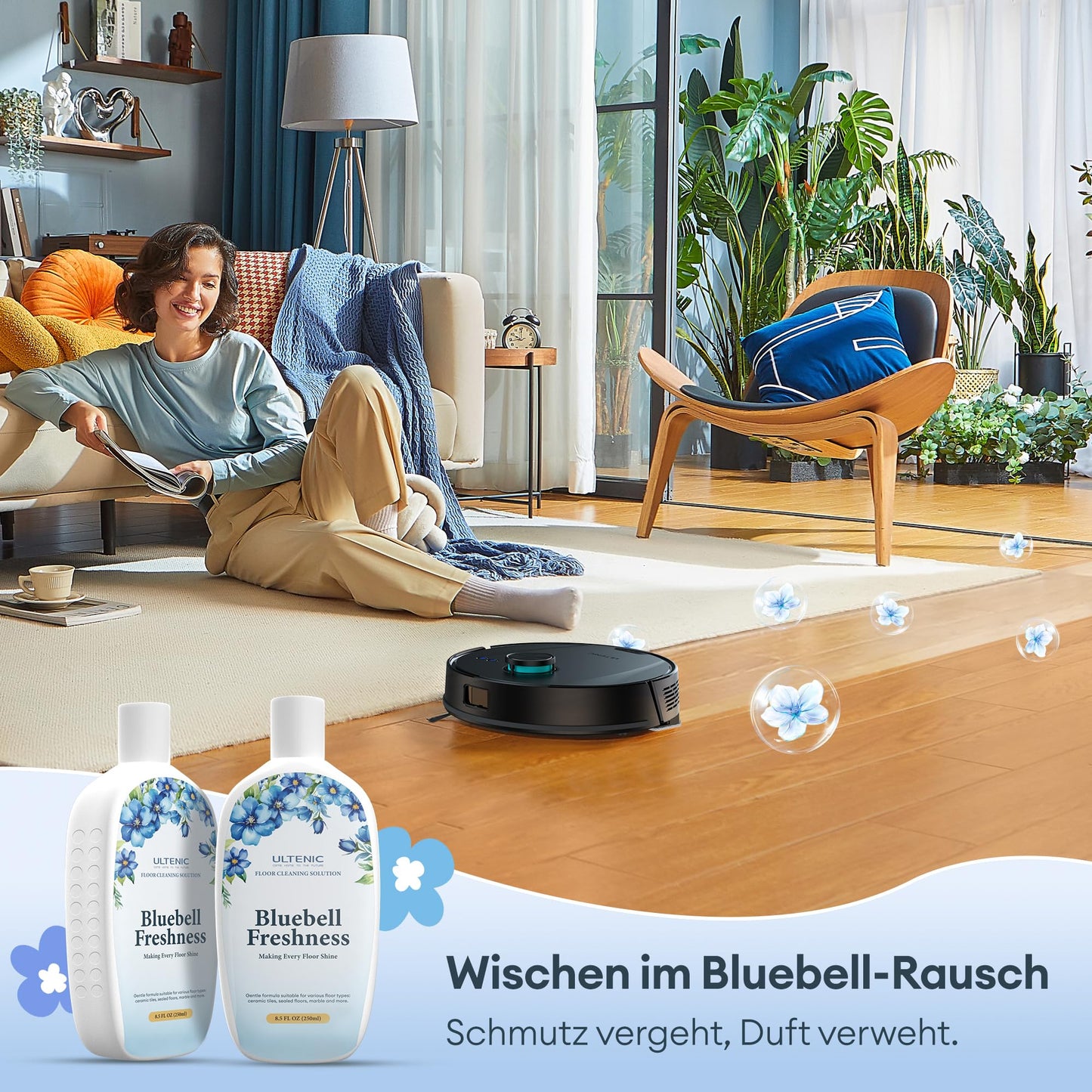 Ultenic Saugroboter mit Wischfunktion, 10000Pa mit Absaugstation